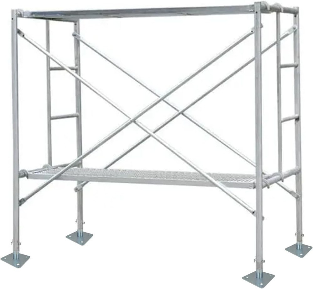 Galvanized Scaffold Base Plates with Pins for Baker Style Scaffolding, 4 PCS
