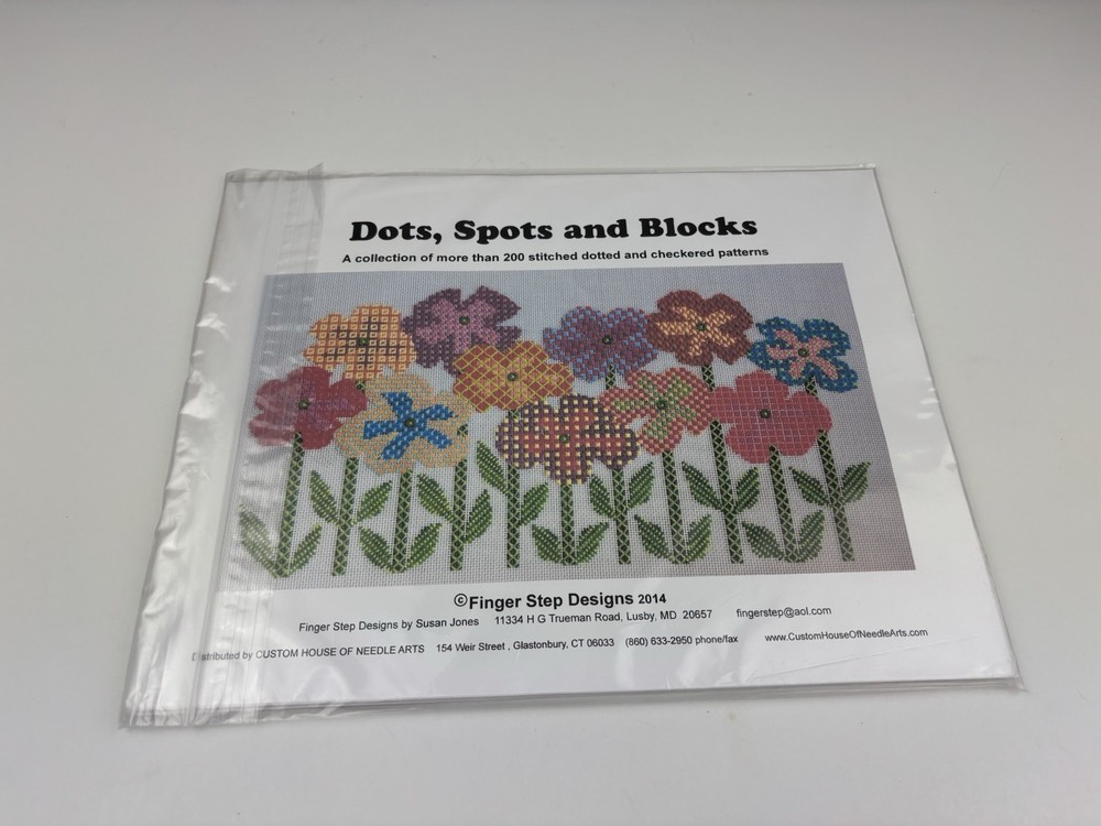 Finger Steps Design Dots, Spots, And Blocks Sampler Needlepoint Pattern 7S