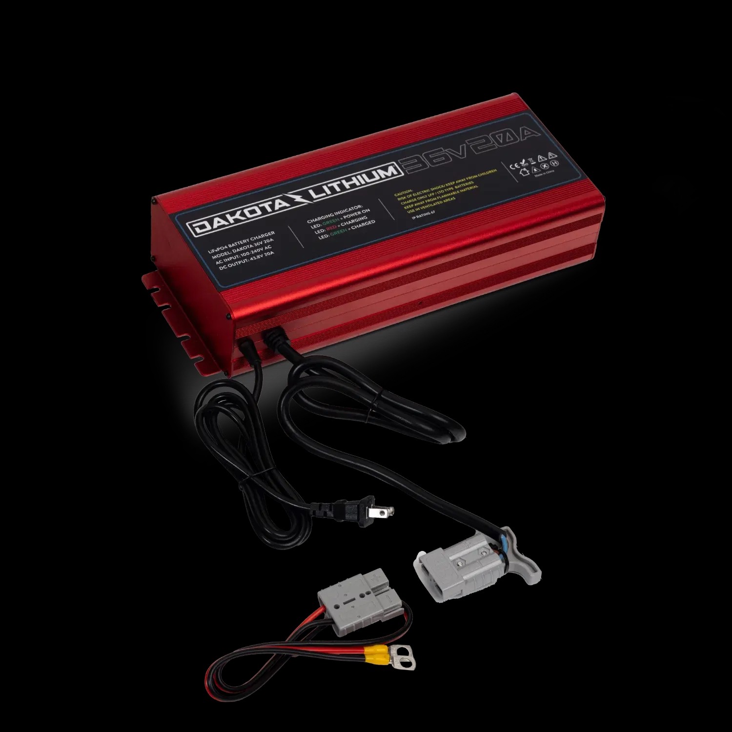 Dakota Lithium 36V 20A Fast LiFePO4 / LFP Battery Charger – IP67 Waterproof