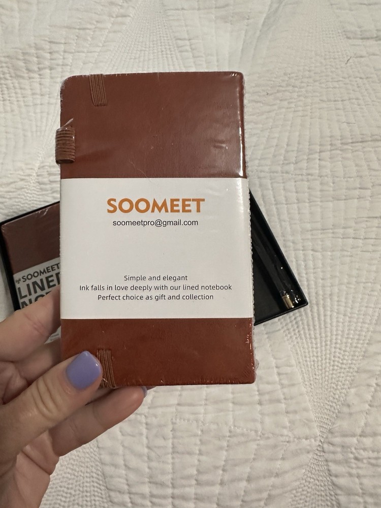Soomeet 2 Pack Lined Mini Journals & Pen In Gift Box