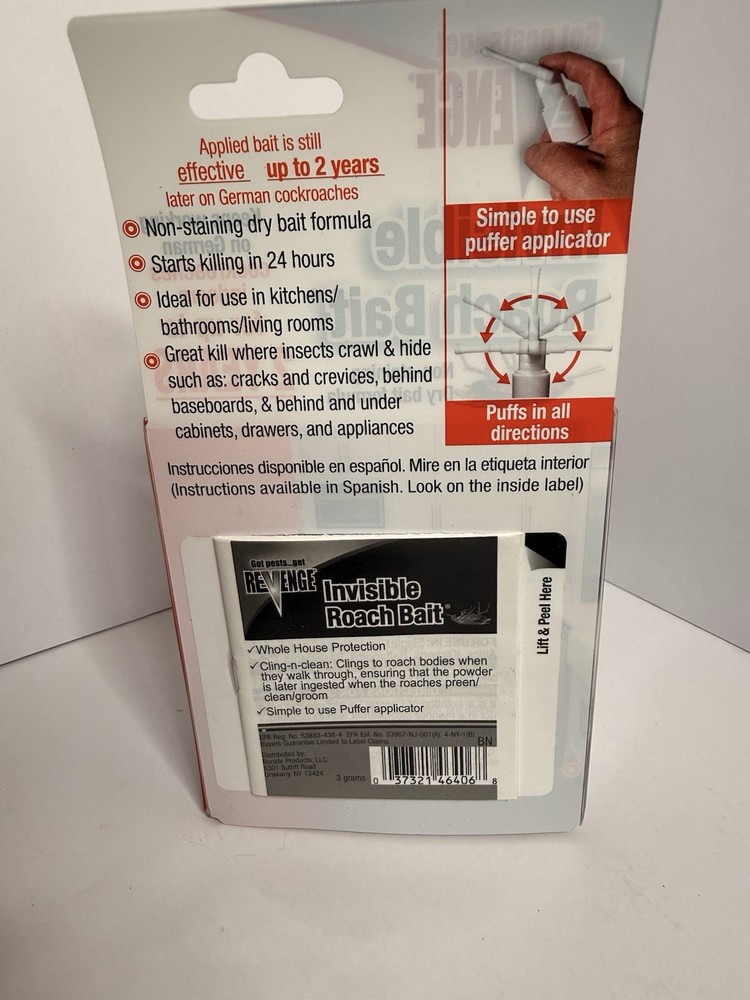 Bonide Revenge Invisible Roach Bait with Puffer Applicator.