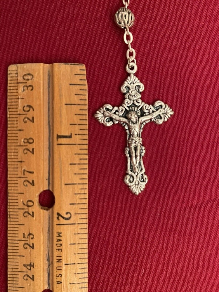 Antique Sterling Silver Rosary By Ave Maria LD157