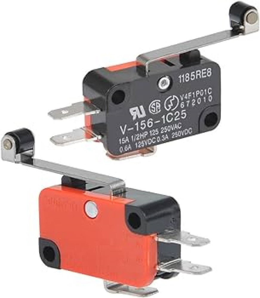 V-156-1C25 Micro Limit Switch Long Hinge Roller - 2 Pack
