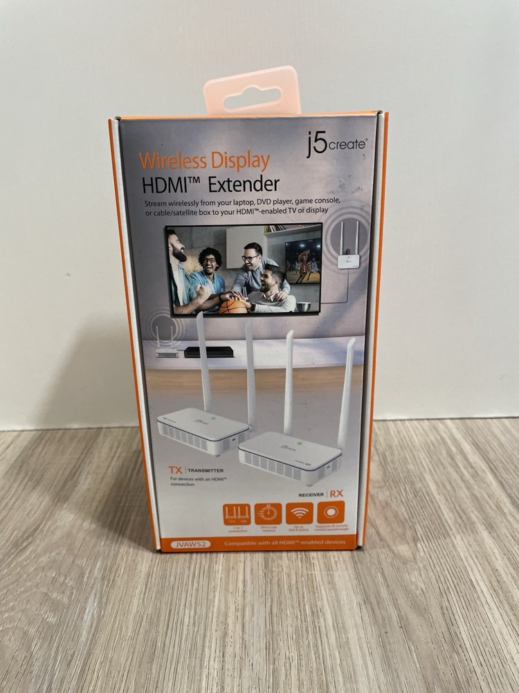 New J5 Create JVAW52 Wireless HDMI Display Transmitter Receiver Extender