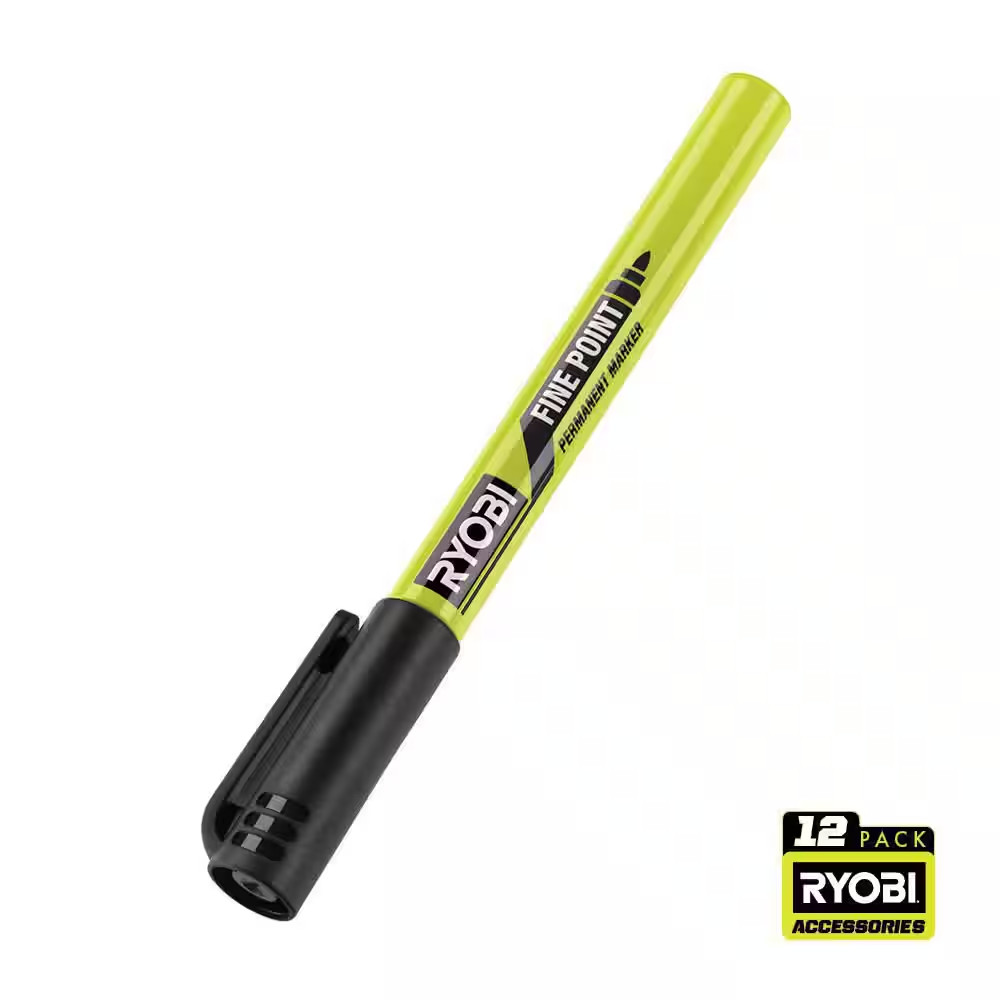 Black Fine Point Permanent Workshop Marker (12-Pack)