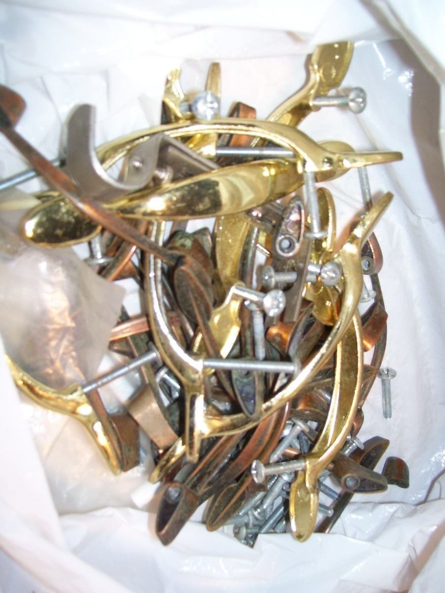 Lot of Vintage Drawer Pulls Metal Glass