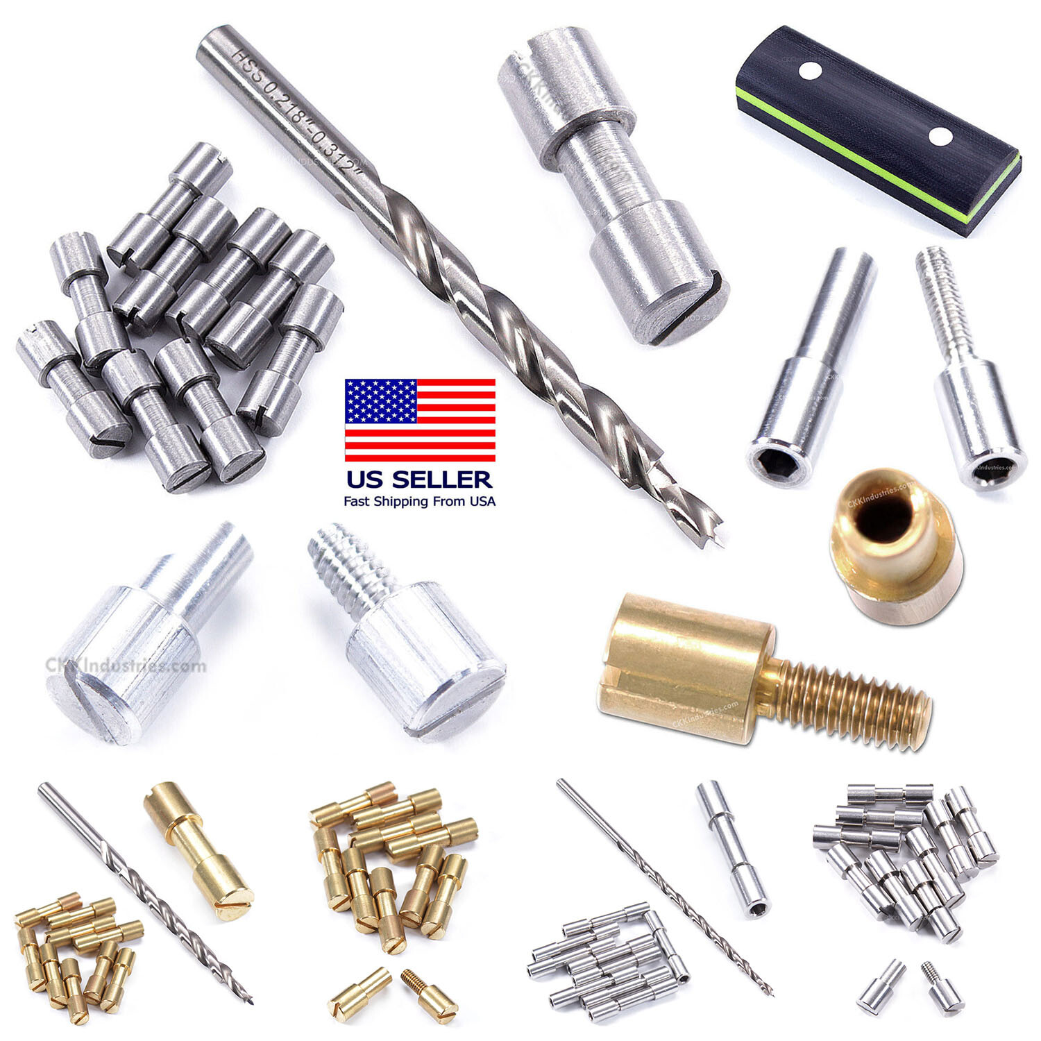 Corby Bolts (10 Pack) - Matching Step Drills Optional - for DIY Knife Handles