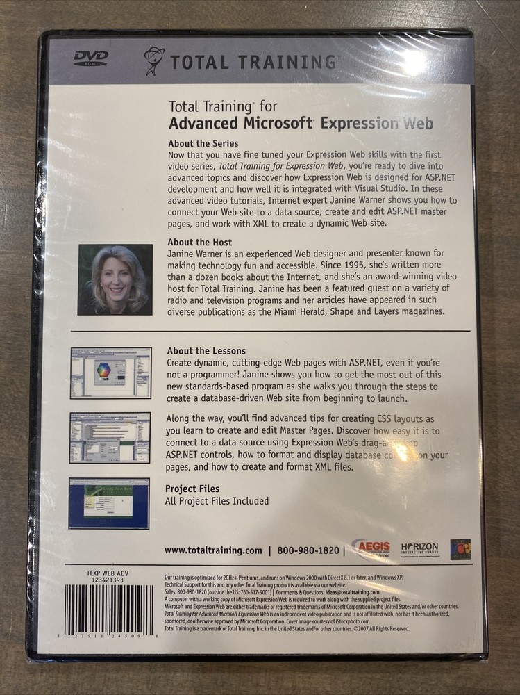 Advanced Microsoft Expression Web Total Training (DVD) Brand new sealed￼