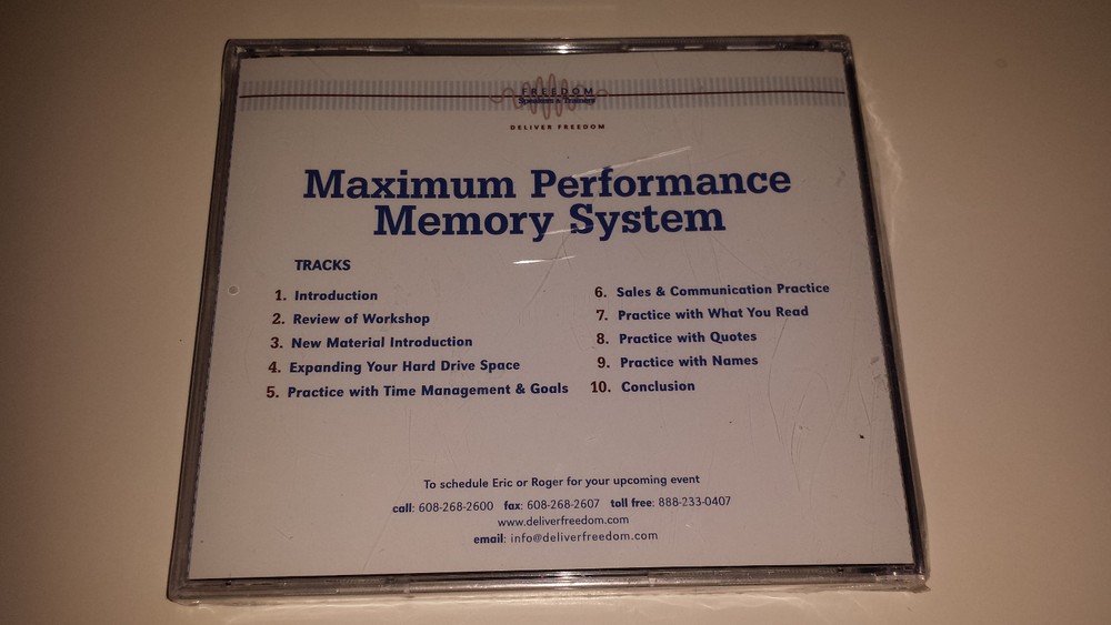Maximum Performance Memory System Freedom Speakers & Trainers CD 2008 New in Pk