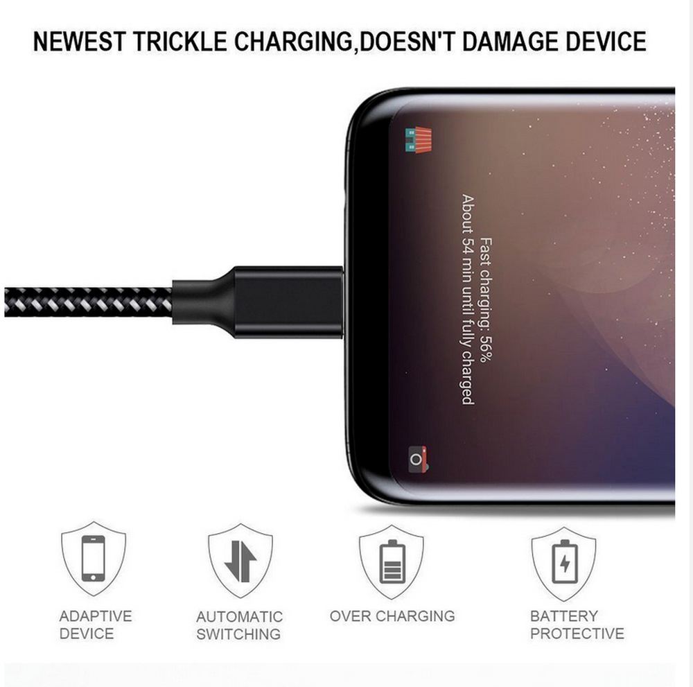 USB Fast Charger Wall Power Adapter 10Ft Long Type C Cable For Samsung Android