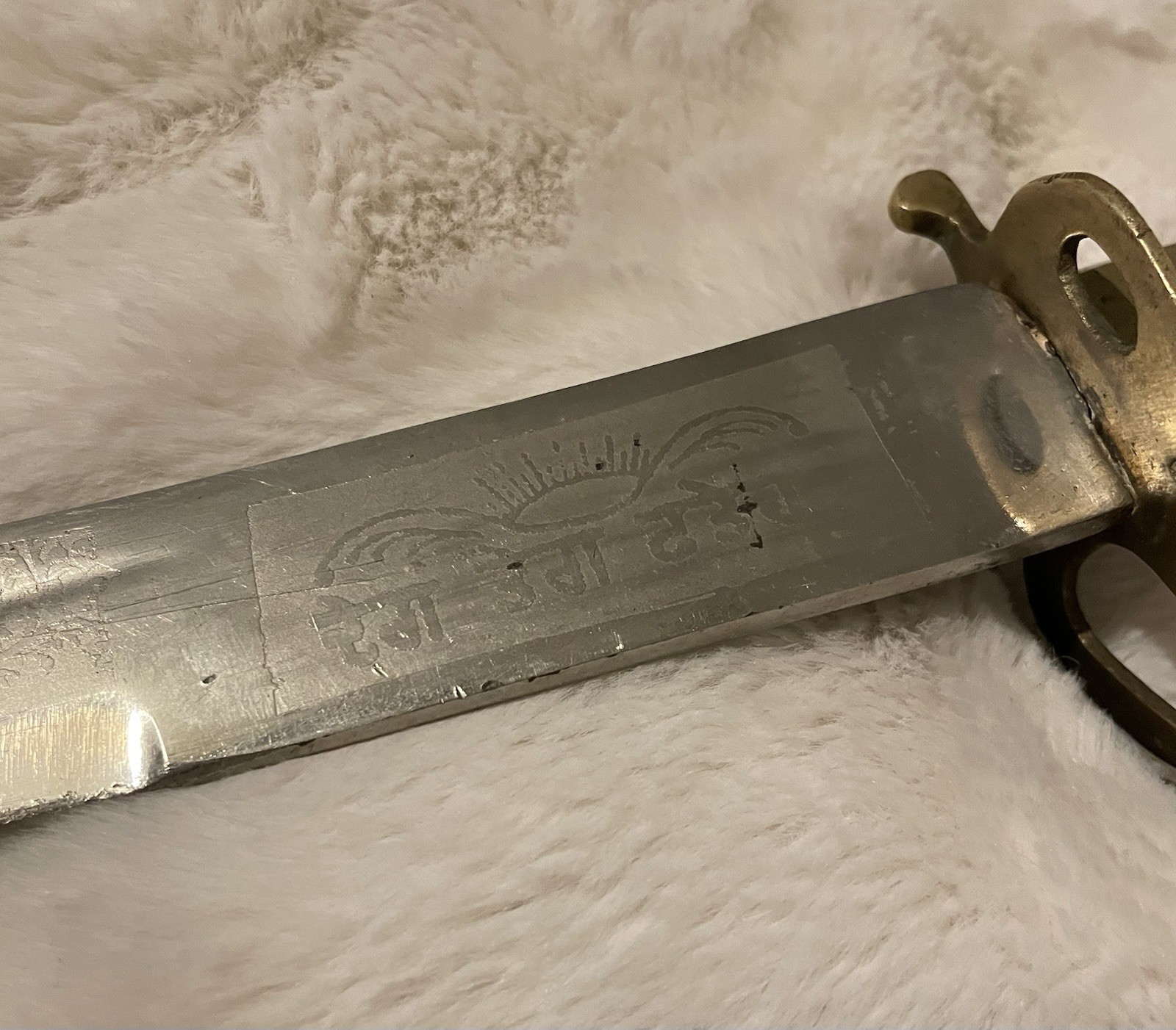 VIntage Shamshir India Dress Sword with Brass Scabbard 22”