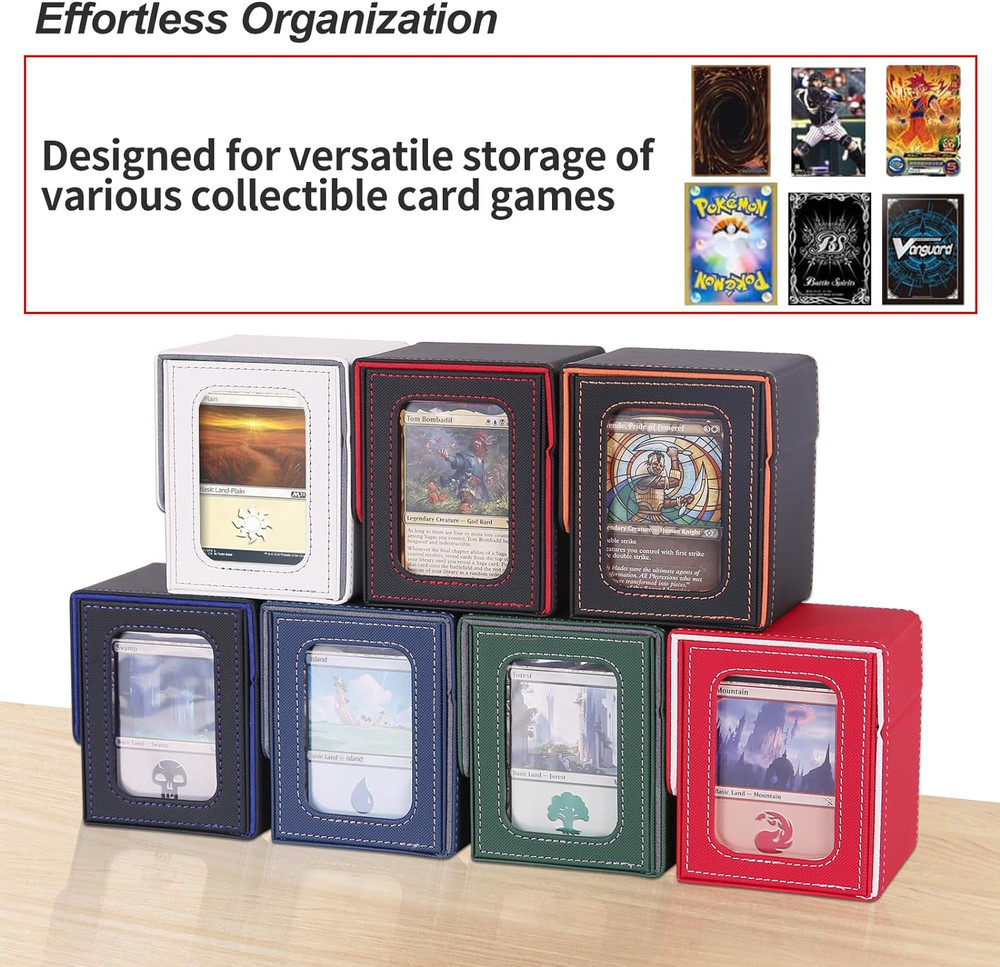 MTG Deck Box for Commander Display, Fits 100 Double Sleeved Cards, Magic Command