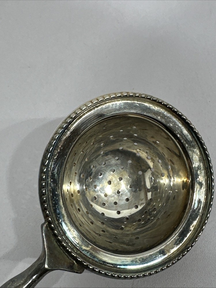 Vintage Antique Brass Tea Strainer with Wood Handle England