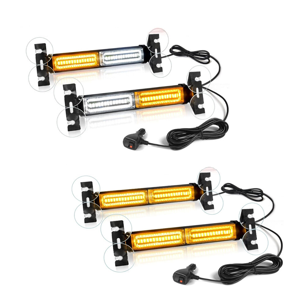 2 in 1 LED Emergency Dash Strobe Lights Windshield Deck Warning Safety Flashing