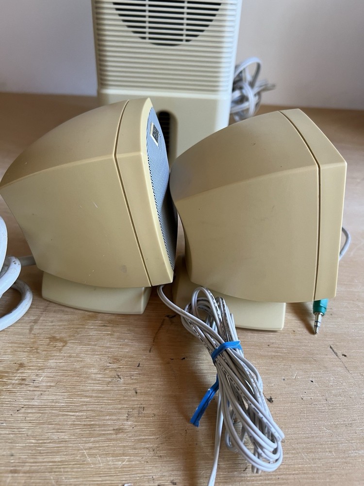 Altec Lansing ACS44 2.1 Multimedia Computer Speaker System Subwoofer Beige Testd