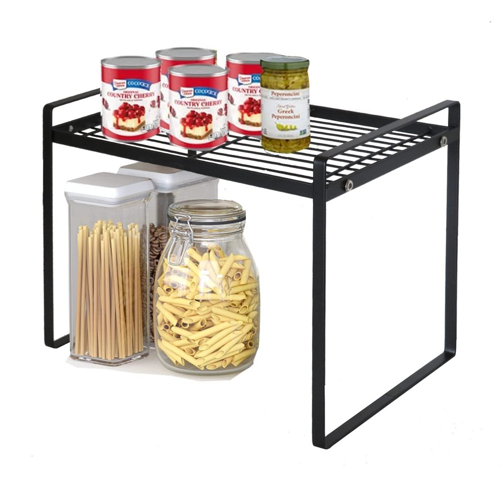 Cabinet Shelf, 13" Kitchen Counter Shelf, Metal Wire Stackable Cupboard Spice...