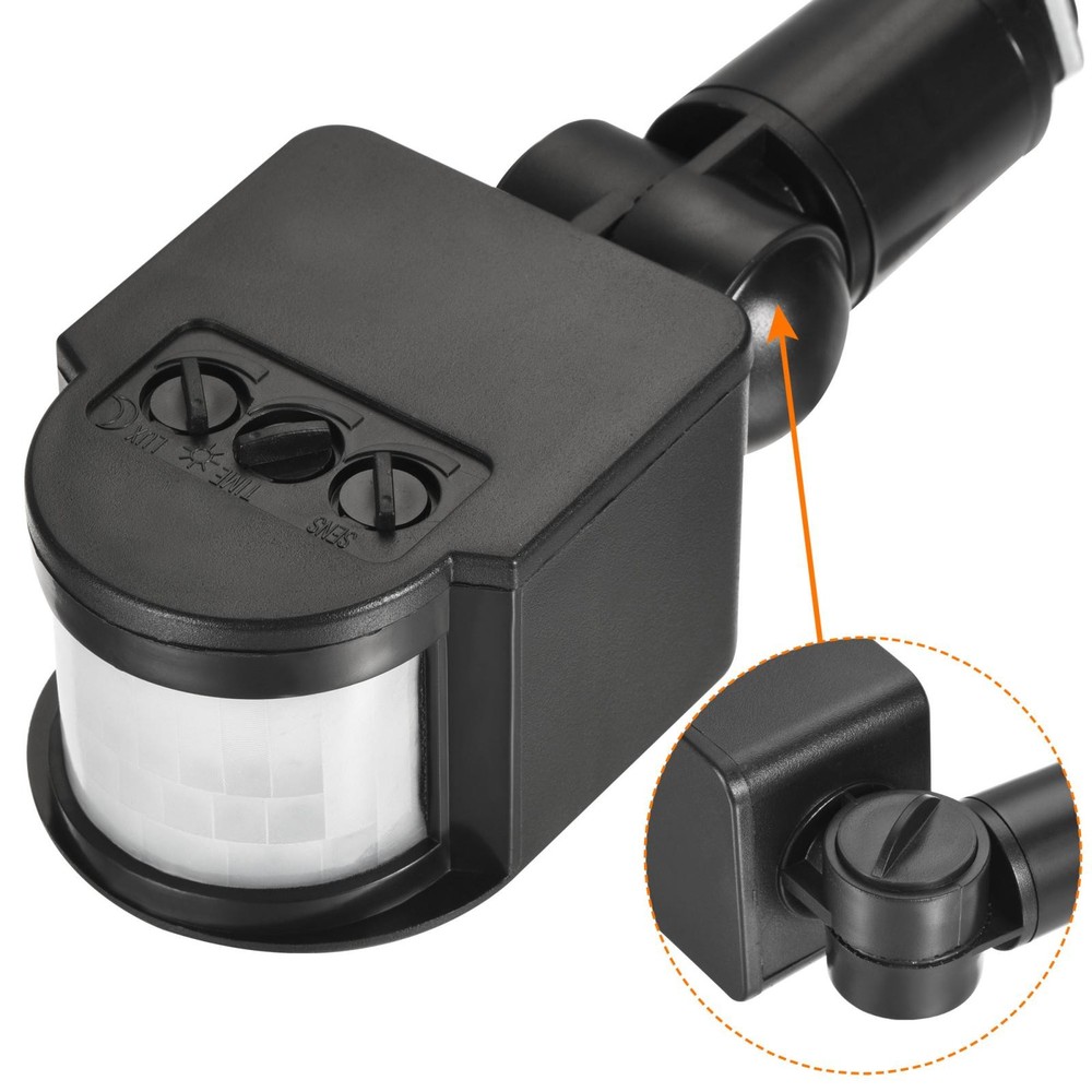 Motion Sensor AC110-240V Infrared PIR Detector Switch Wall Mount Black