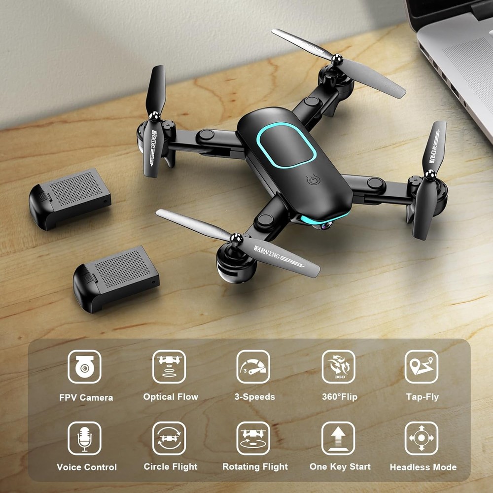 Drone with Camera, Foldable for Beginners 1080P Obsidian