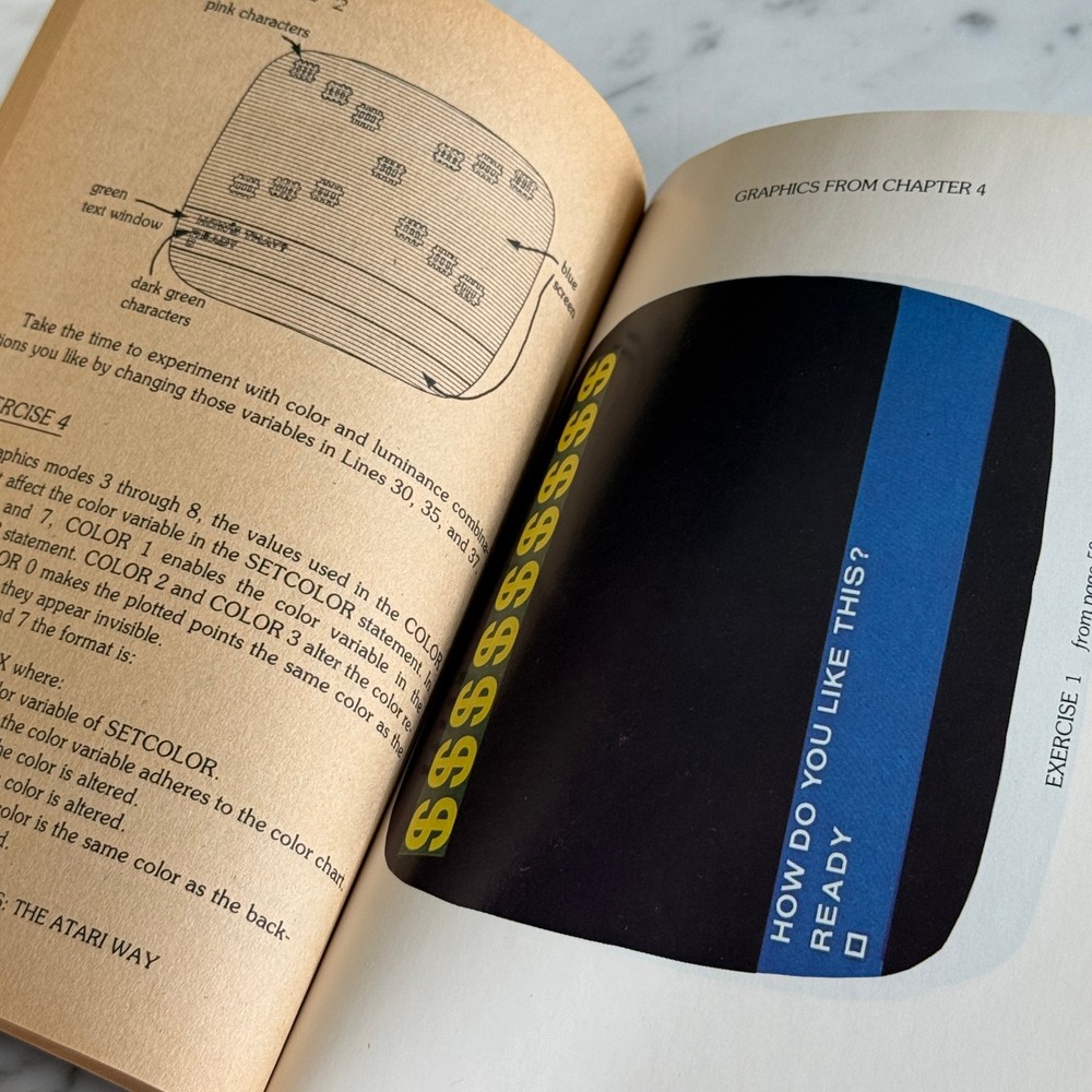 Vintage 1983 BASIC Programming Books including Atari & IBM/PC Graphics & Games