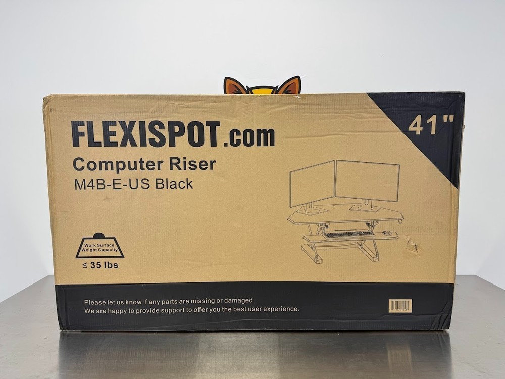FlexiSpot Height-Adjustable Standing Corner Desk, 41"W, Black