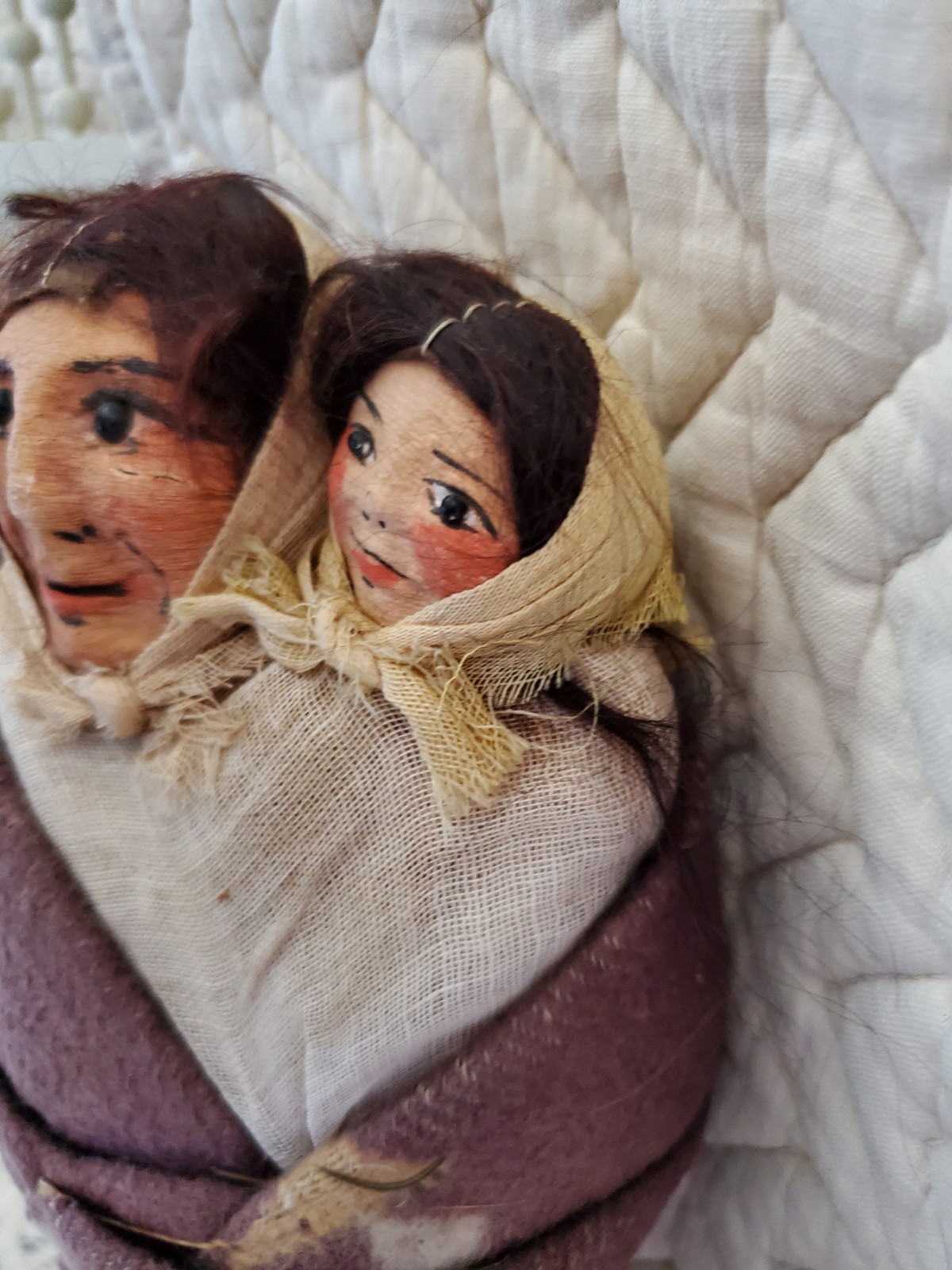 11" Early Mary Frances Woods Native American Indian Doll Skookum & Papoose