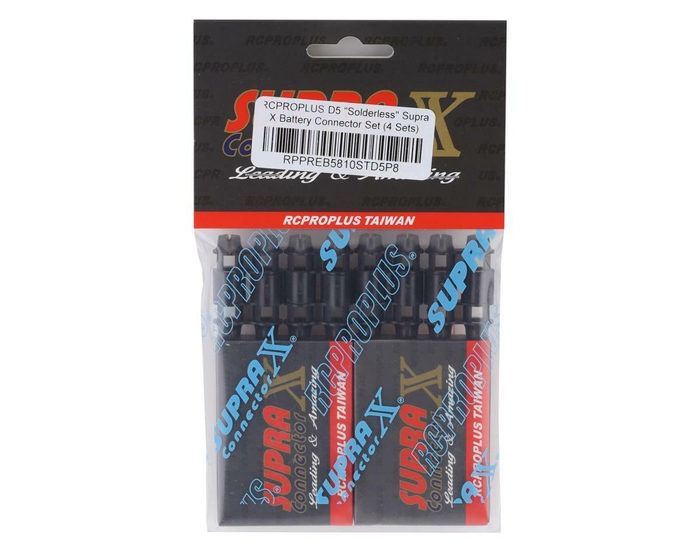 RCPROPLUS D5 "Solderless" Supra X Battery Connector Set (4 Sets)