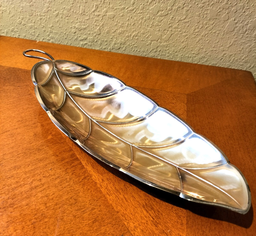 VINTAGE QUIST Wurttemberg Brass Leaf Dish Made in W. GERMANY Blattschale 10.5''