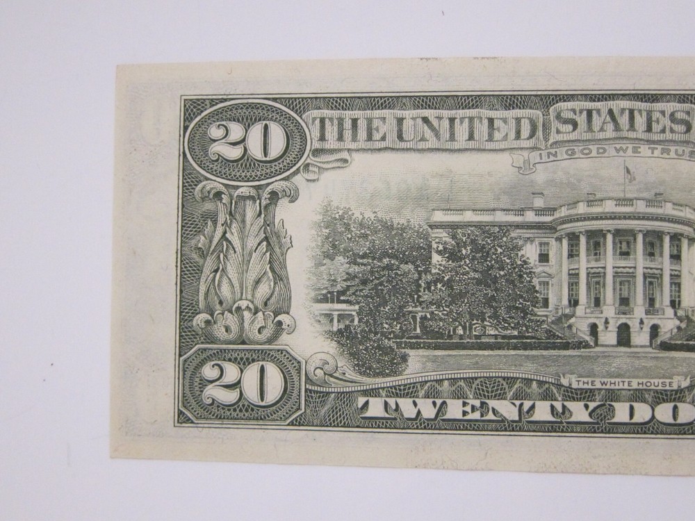 1985 $20 Printing Error on Back #L02465259G