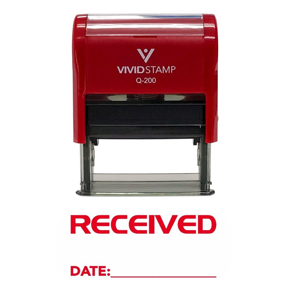 Received w/Date Line Self-Inking Office Rubber Stamp Red - Medium