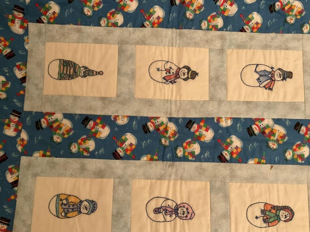 Wall quilt snowman winter theme