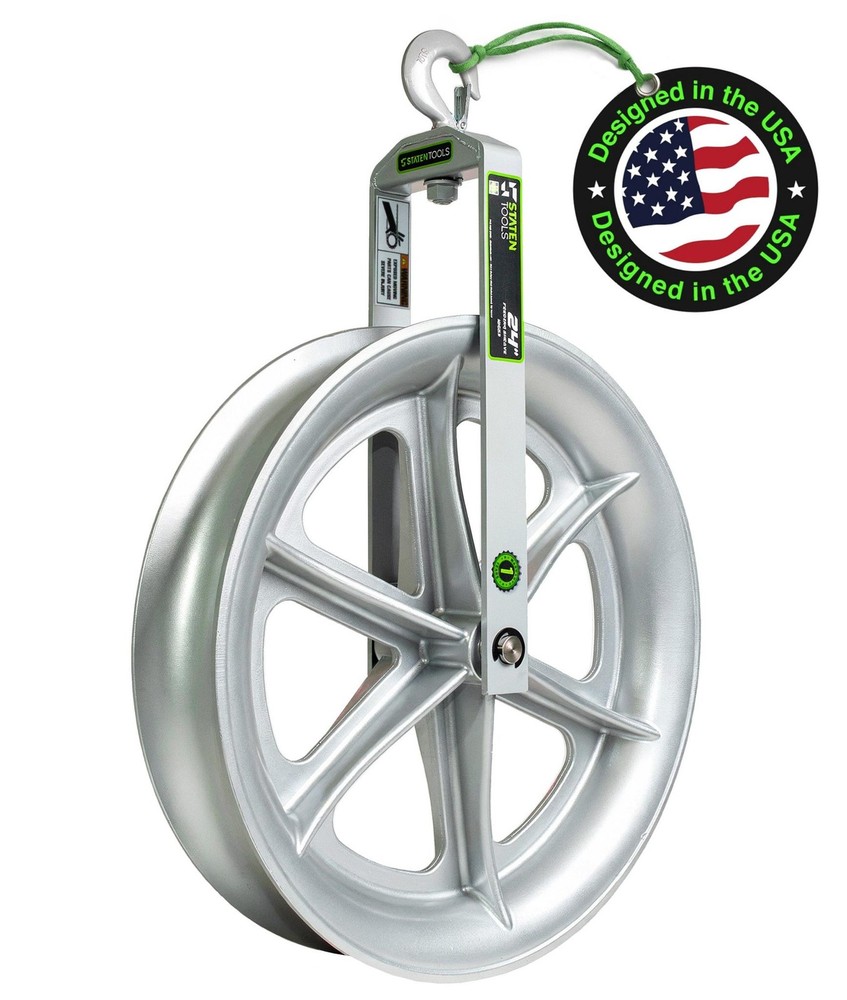 24" Hook Sheave 652 | 6500lb | Staten Tools | Rope | Greenlee / Current Pullers