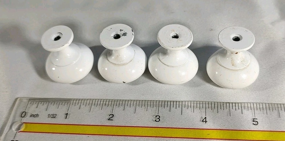 Drawer Pull's: Drawer Knob's Mushroom Shape Metal Knobs Painted White qty 5