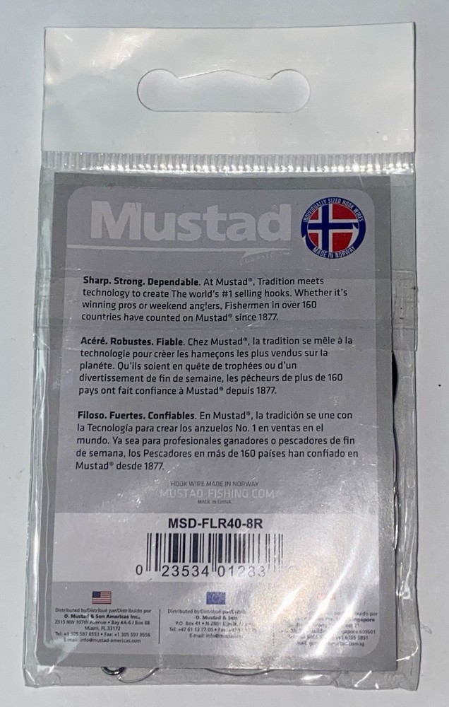 Mustad Flounder Rig Size 8 / 40LB Test 2 Per Pack, 4 Packs