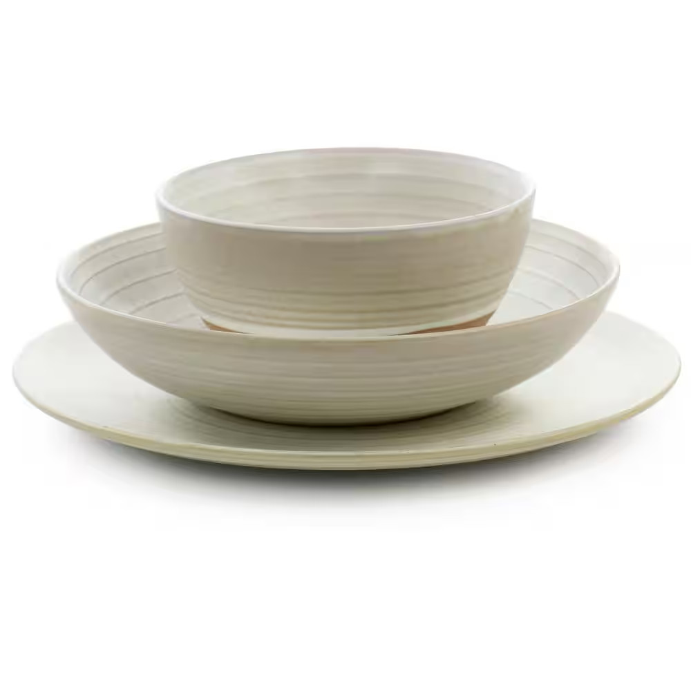 (12 Piece) Dreamweaver round Earthenware Dinnerware Set in Matte White