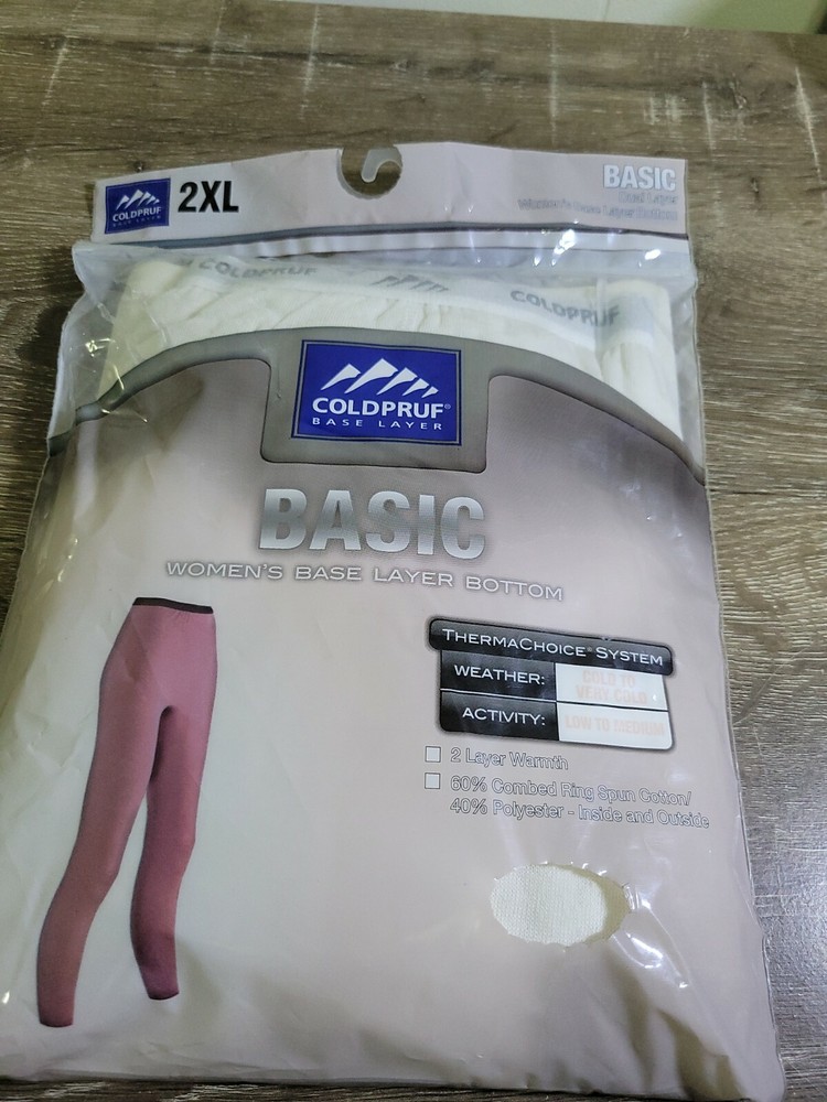 COLDPRUF® Base Layer, Women's Basic Pant – White, 2- Large. Long Underwear