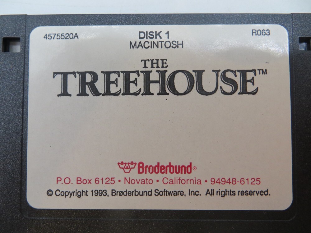 THE TREEHOUSE (MAC, 3.5" Floppy Disk) Broderbund 1992 Computer Software Big Box
