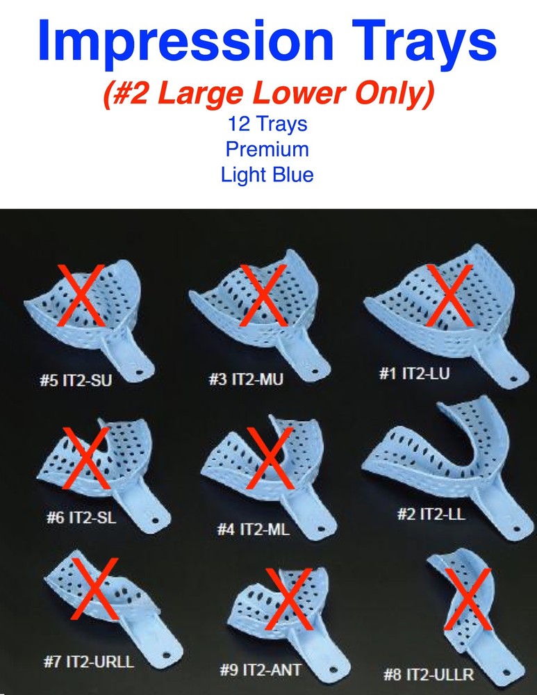 Dental Disposable Impression Trays  size #2 Large Lower