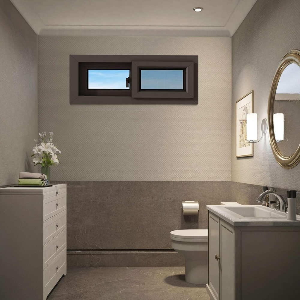 Vinyl Basement Slider Window,32" x 14" Basement Window,Removable Sliding Wind...