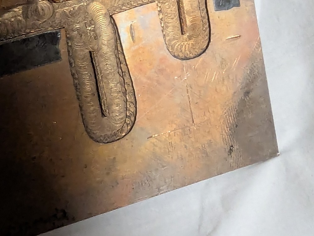 Vtg Etching Engraved Printing Machine Press Plate Stamp ~ Pearl Chips 1963