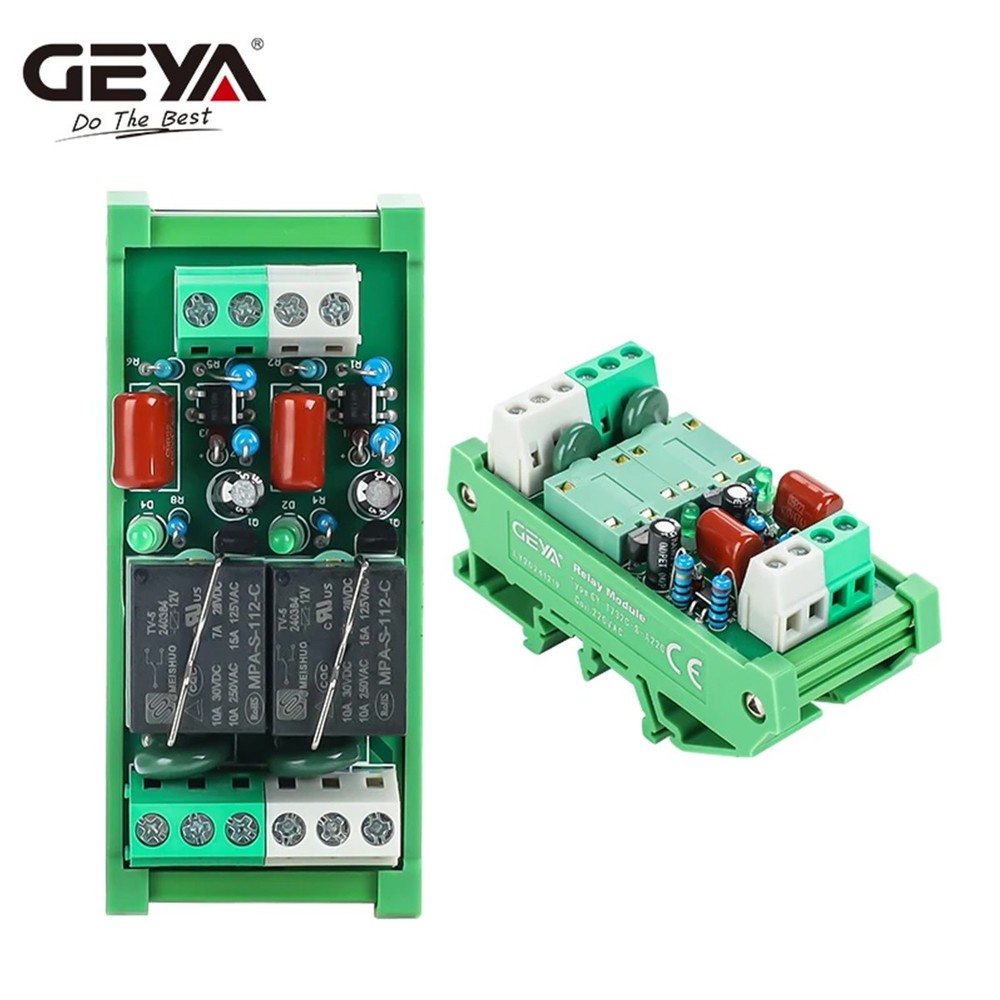 GEYA 2 Channel Pluggable Relay Module AC/DC 12/24V AC230V GSM Control PLC Module