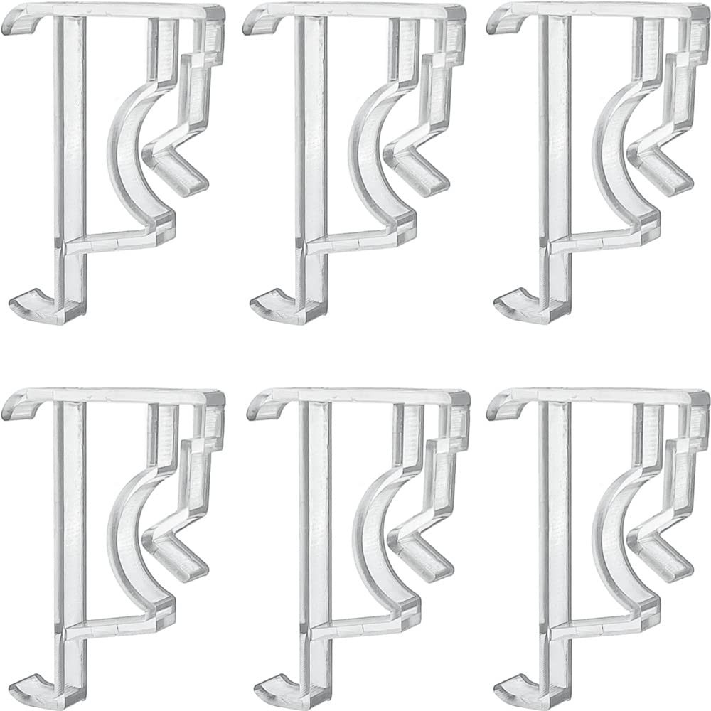 Cutelec Valance Clips 2inch 6pcs Clear Plastic Hidden Retainer One Size
