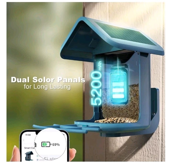 Bird Feeder with Camera,Wireless Outdoor Solar Bird Feeder