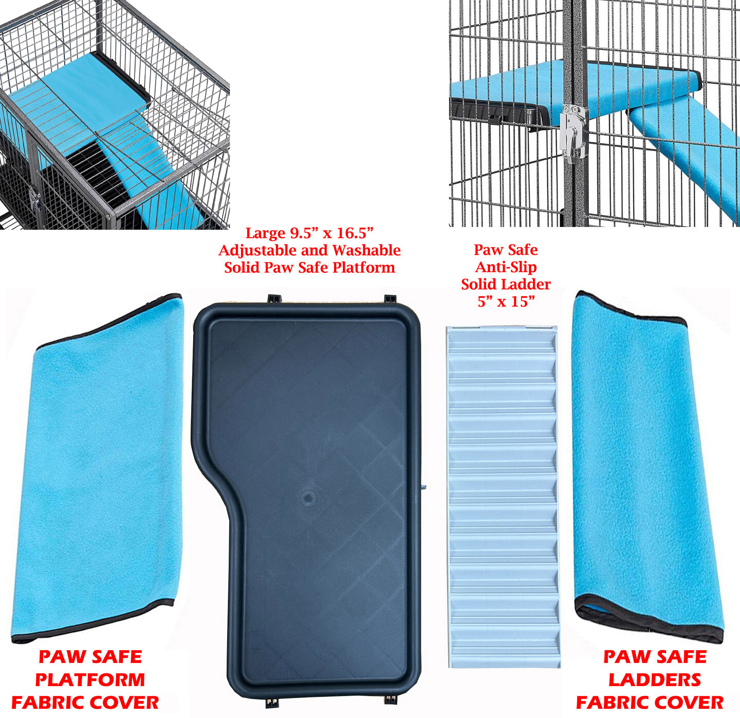 LARGE 2-Tiers Ferret Guinea Pig Chinchilla Rabbit Mice Hammock 1/2-inch Bar Cage