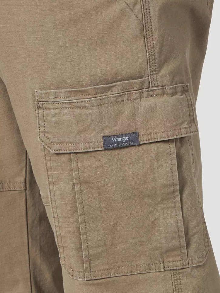 Men's Wrangler Cargo Pants w/ Stretch Relaxed Fit Brown Tech Pocket CHOOSE SIZE