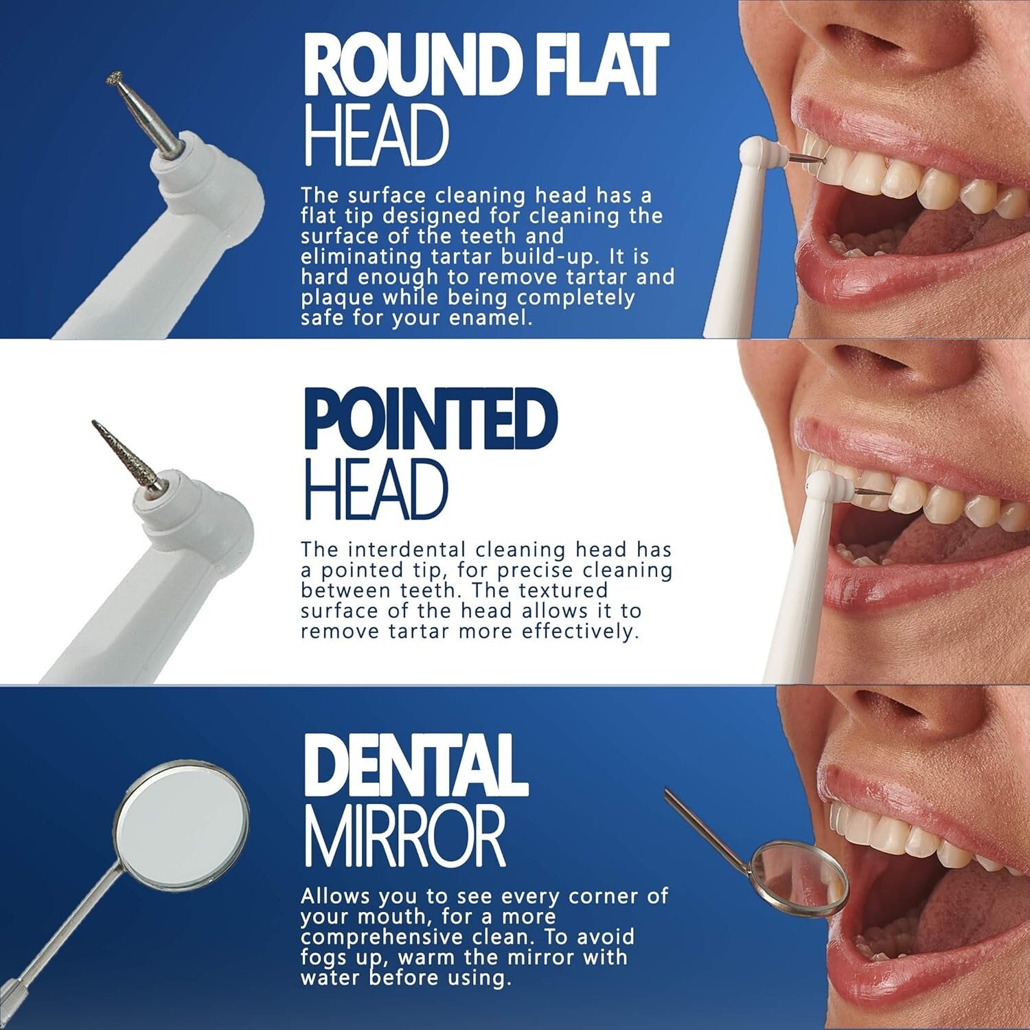 Ultrasonic Tooth Cleaner Kit Dental Plaque Calculus Stain Remover Teeth Cleaning