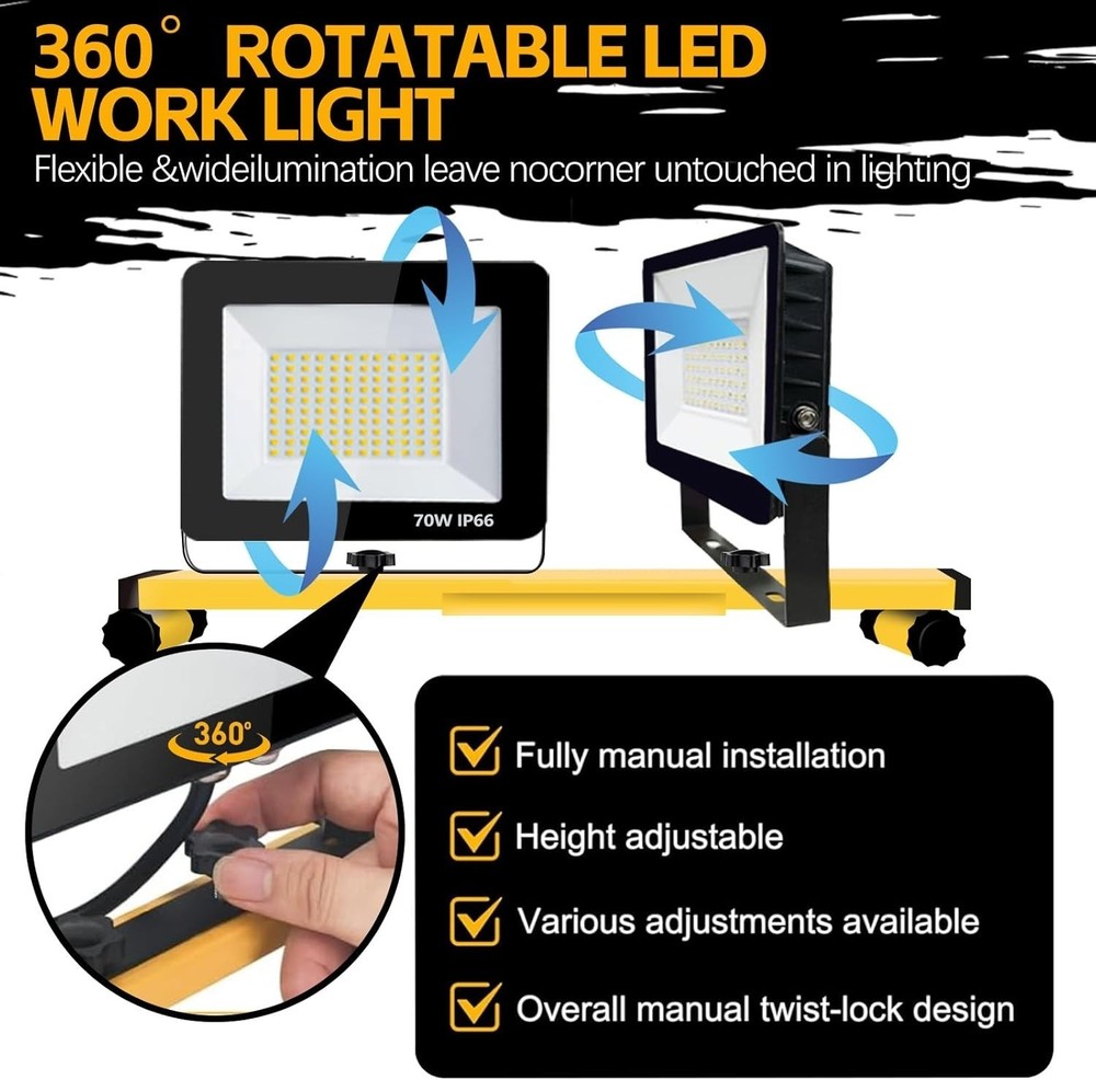 Work Light with Stand, Lumen Dual-Head LED Work Light...