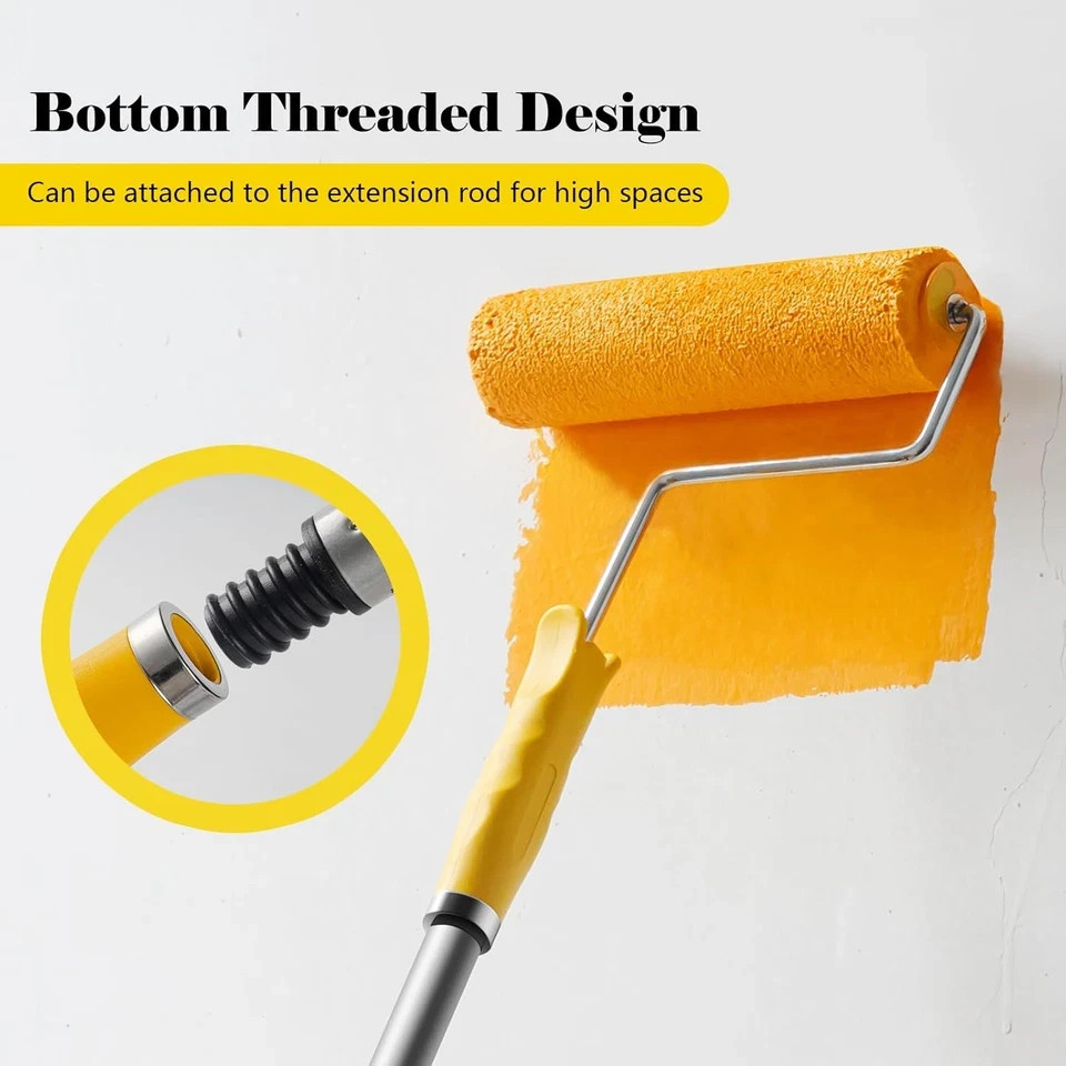 Paint Roller Kit, 10 Pack, 9 Inch Paint Roller Frame with Microfiber Roller Cove