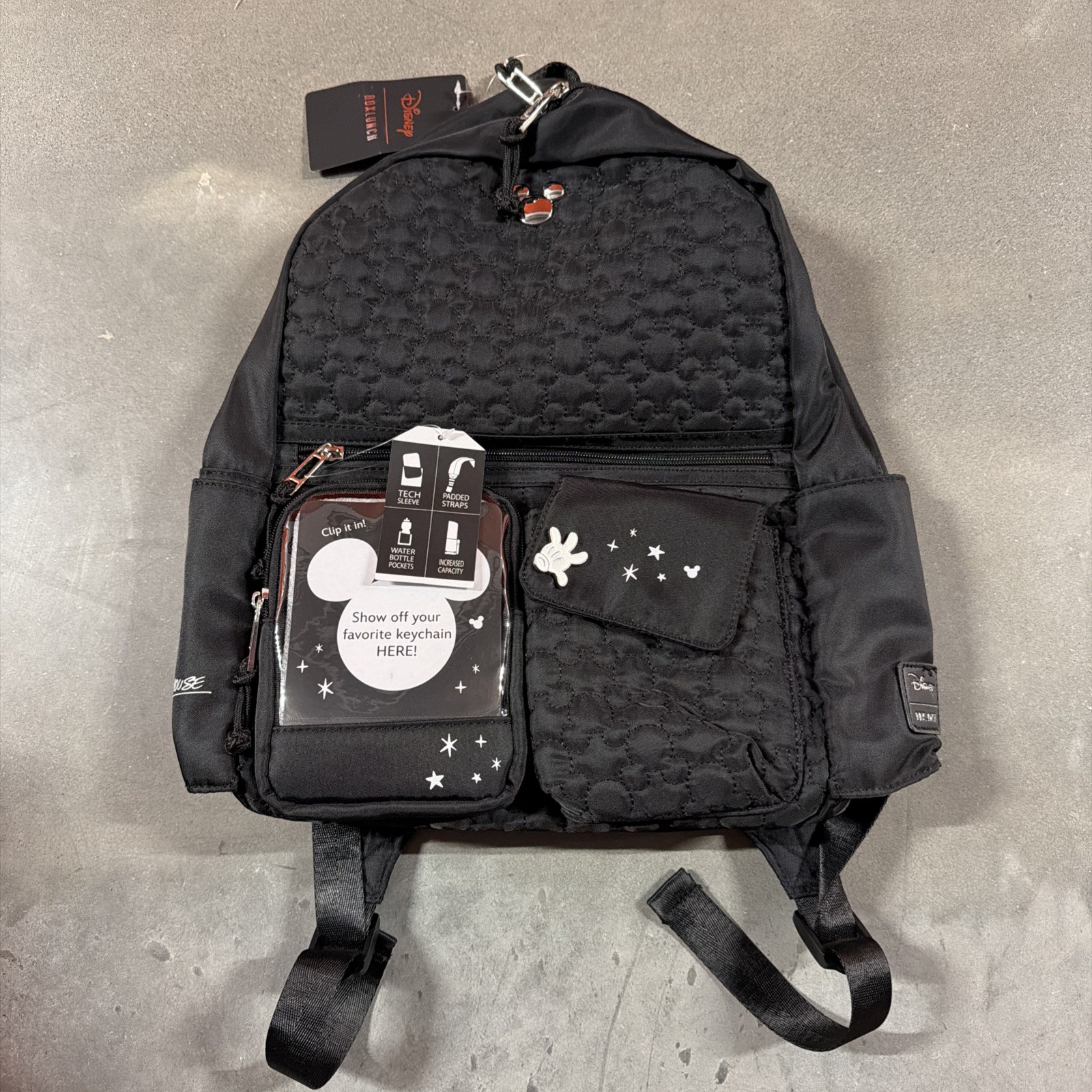 Disney Mickey Mouse Quilted Multi Pocket Backpack BoxLunch Exclusive NEW