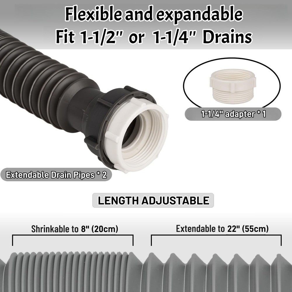 Garbage Disposal Drain Kit, Elbow Replacement, 1-1/2" Pipe Diameter, Includes...
