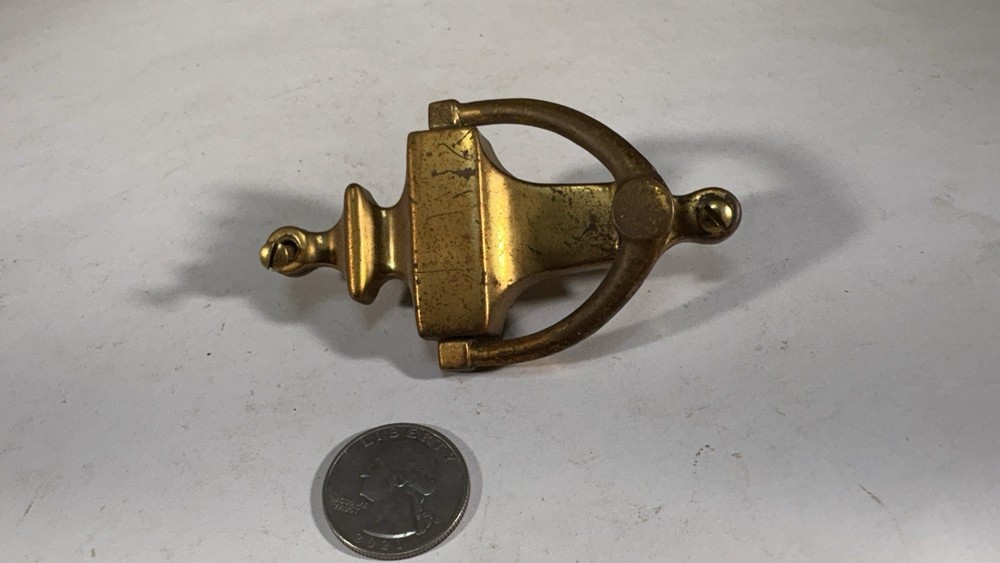 Vintage solid brass petite colonial door knocker S